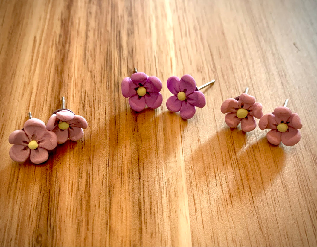 Mini Spring Flower Earrings (Set of 3)