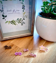 Load image into Gallery viewer, Spring Pink Flower Earrings
