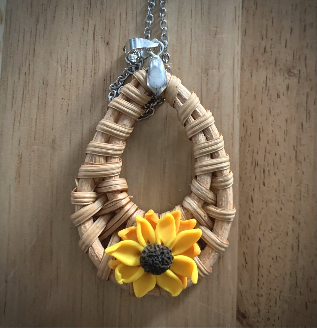 Sunflower Teardrop Pendant