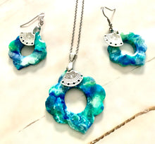 Load image into Gallery viewer, Modern Geometric Earth Pendant and Earrings Set
