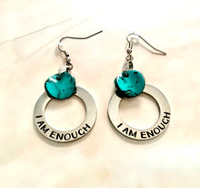 Load image into Gallery viewer, Turquoise “I Am Enough” Dangles (1)

