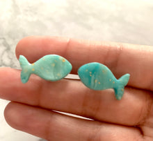 Load image into Gallery viewer, Beach Gold Fish Stud Earrings
