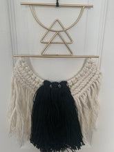 Load image into Gallery viewer, Black and White Geometric Macrame Wall Hanging
