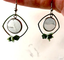 Load image into Gallery viewer, White Marble and Succulents Rounded Square Dangles
