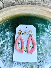 Load image into Gallery viewer, Val Neon Pink Quartz Dangles
