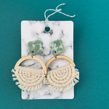 Load image into Gallery viewer, Olive and Sage Macrame Dangles
