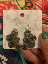 Load image into Gallery viewer, Marbled Metallics Honeycomb Dangles
