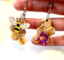 Load image into Gallery viewer, Purple Crocus Honeycomb Quartz Dangles (1)
