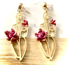 Load image into Gallery viewer, Body Love Pink Floral Dangles
