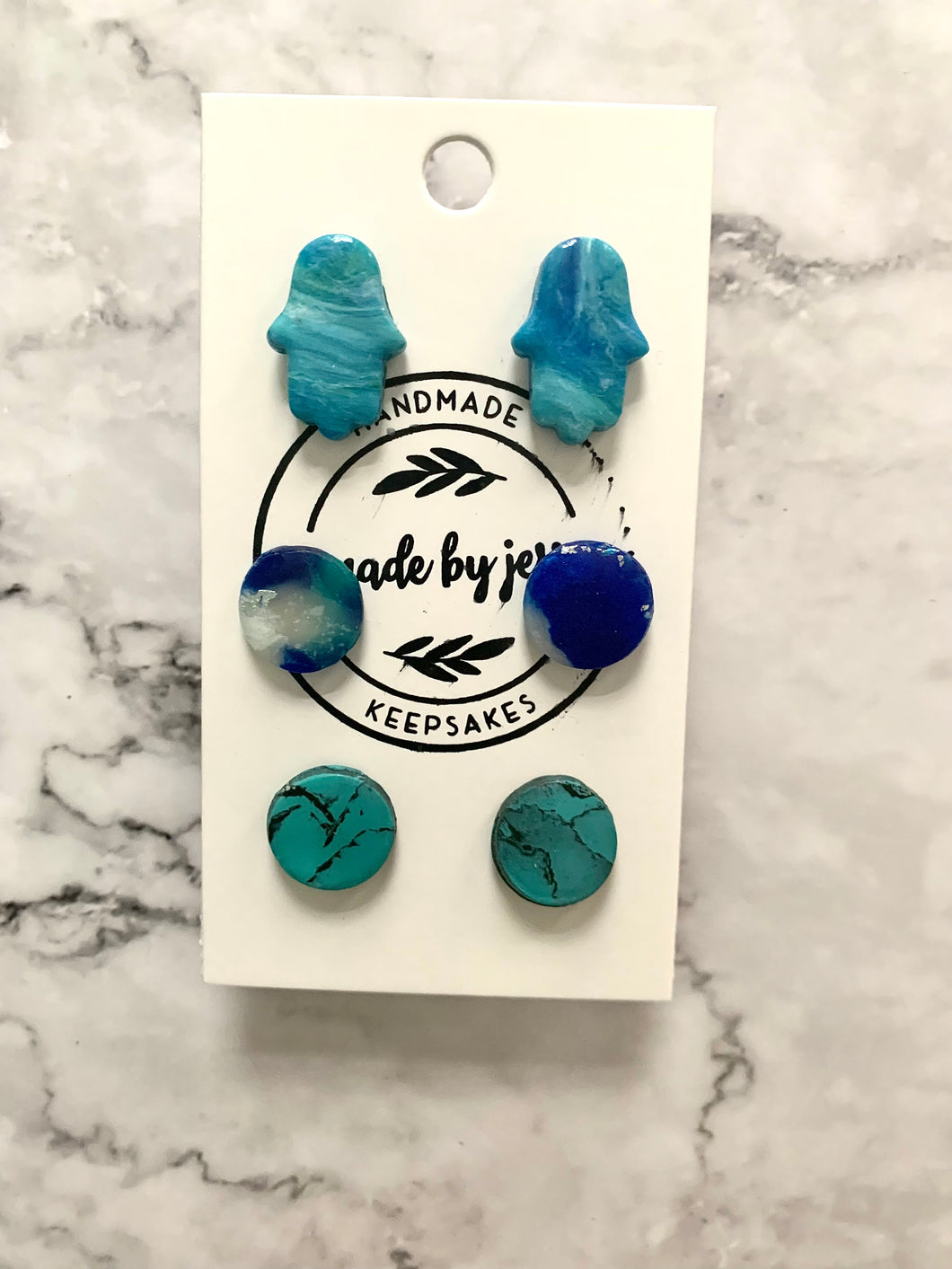 Turquoise and Waves Stud Earrings Pack