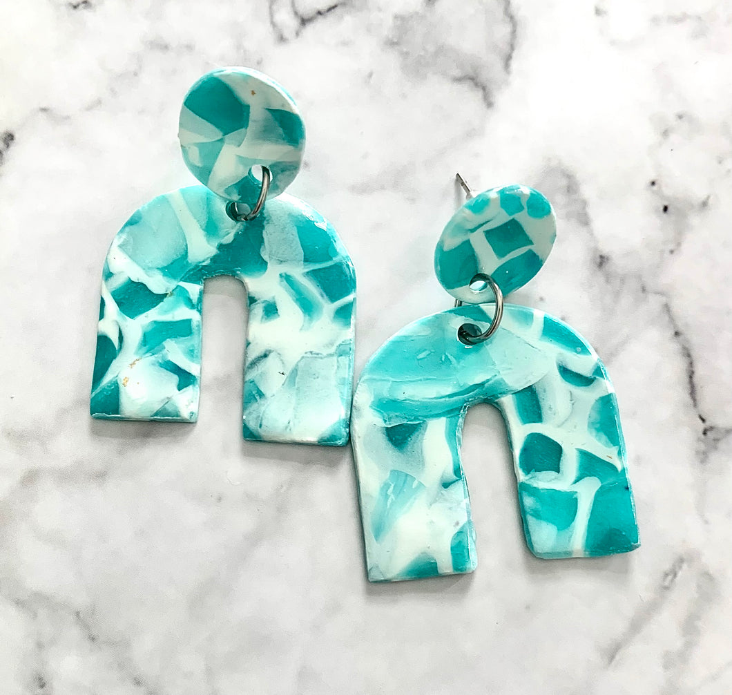 Turquoise and Teal Paola Dangles