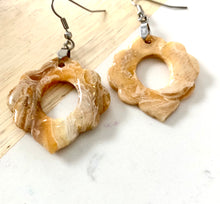 Load image into Gallery viewer, Ruffled Kiss Flower Honeycomb Quartz Dangles
